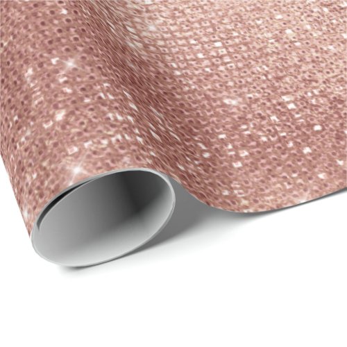 Rose Peach Gold Spark Bridal Blush 16th Wedding Wrapping Paper