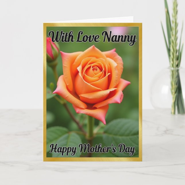 Rose Peach Mothers Day Card (Front)