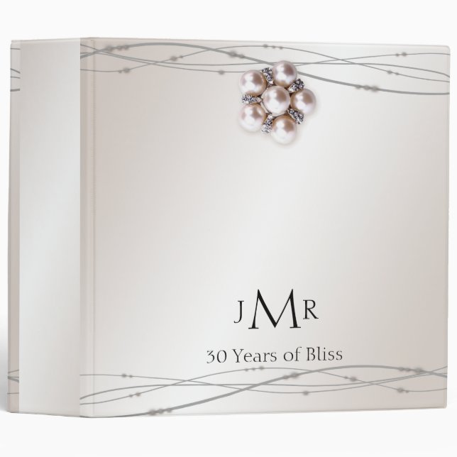 Rose Pearl 30th Wedding Anniversary Binder (Front/Spine)