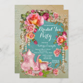 Rose Pearl Bridal Tea Party Invitation (Front/Back)