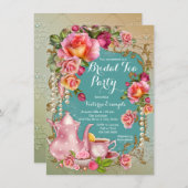 Rose Pearl Bridal Tea Party Invitation (Front/Back)