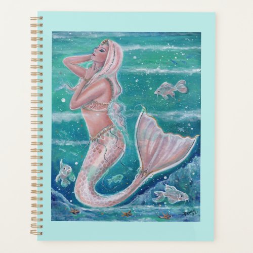 Rose Pearl mermaid art by Renee Lavoie   Planner