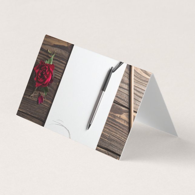 rose pen and paper business card (Front)