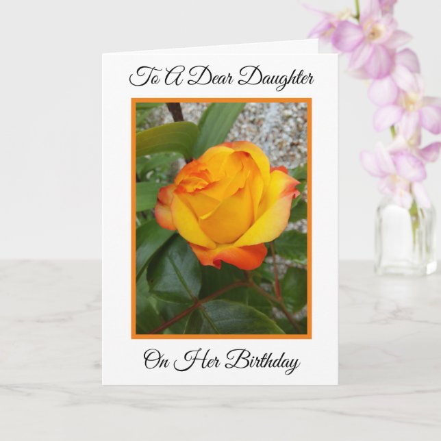 Rose Personalised Daughter Birthday Card (Orchid)