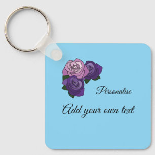 Rose Personalize key ring for weddings or Sweet 16