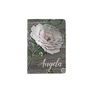 Rose Personalized  Passport Holder