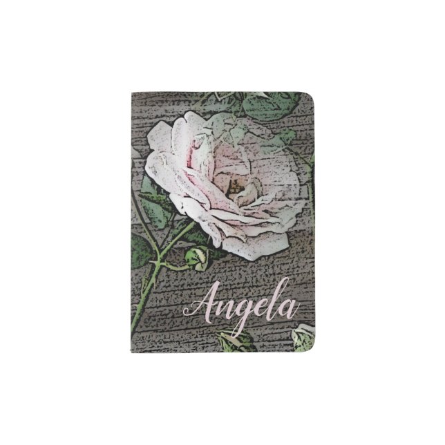 Rose Personalized  Passport Holder (Front)