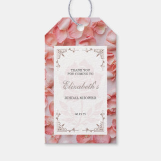Rose Petal Bridal Shower Favor Tag