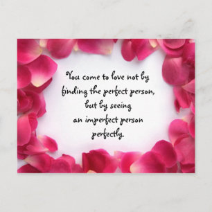 Rose Petal Frame PostCard with Love Quote