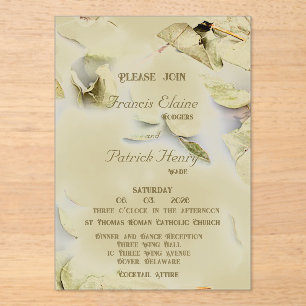 Rose Petal Frosted Acrylic Wedding Invitation