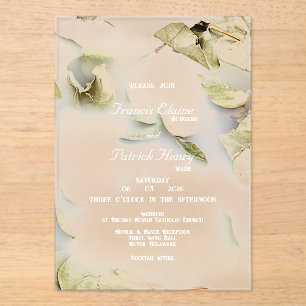Rose Petal Frosted Acrylic Wedding Invitation