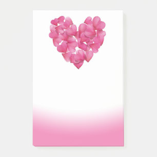 Rose petal hearts pink fade Post-it note