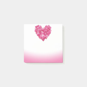 Rose petal hearts pink fade Post-it note block
