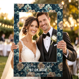 Rose Petal Wedding Reception Photo Prop Luxurious Selfie Frame