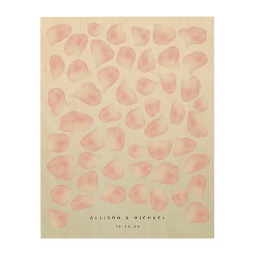 Rose Petals Alternative Guest Book Signing Board Wood Wall Art