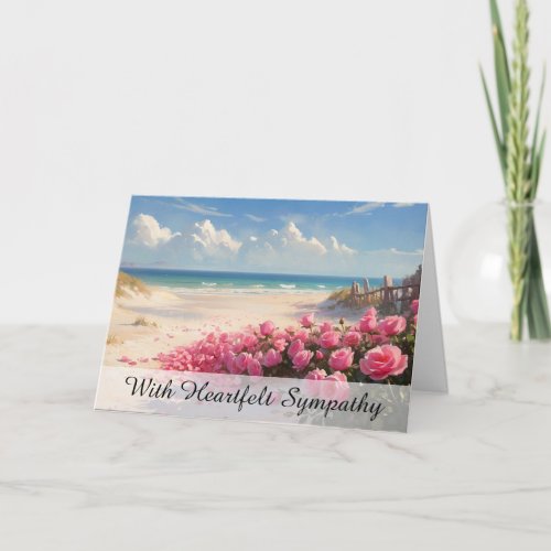 *~* Rose Petals Beach TV2  Sympathy Love Light Card