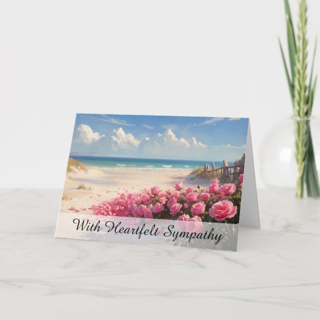*~* Rose Petals Beach TV2  Sympathy Love Light Card (Front)