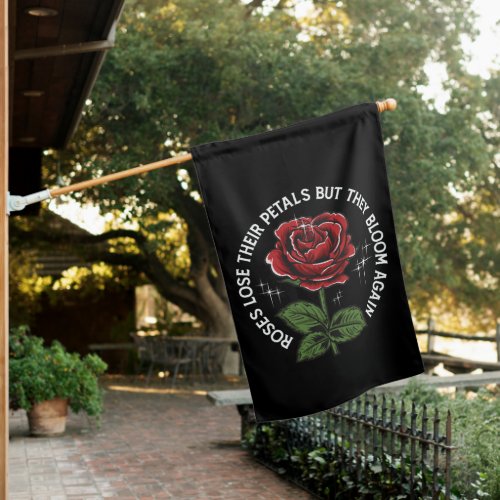 Rose Petals Bloom Again Inspirational Survivor Awa House Flag