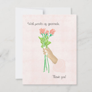 Rose Petals of gratitude Thank you card