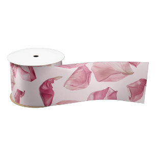 Rose petals pattern Petals and Prosecco Bridal Satin Ribbon