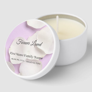 Rose petals purple funeral mini candle favors
