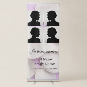 Rose petals purple memorial collage retractable banner