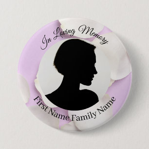 Rose petals purple memorial photo button