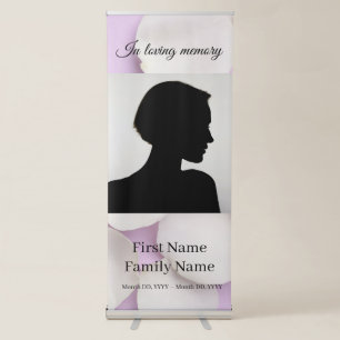 Rose petals purple memorial retractable banner