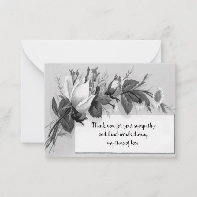 Rose Petals Thank You Note Card (Front)