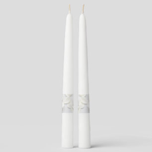 Rose petals white funeral memorial taper candle