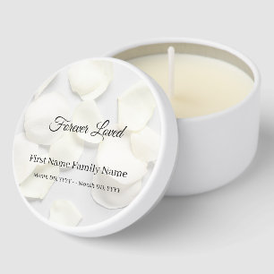 Rose petals white funeral mini candle favors