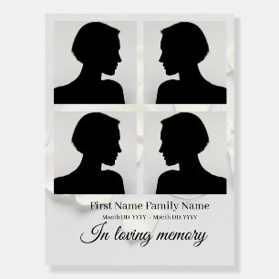 Rose petals white funeral welcome sign bordcollage