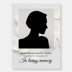 Rose petals white funeral welcome sign foam bord