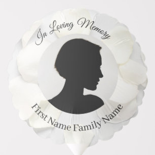 Rose petals white memorial balloon