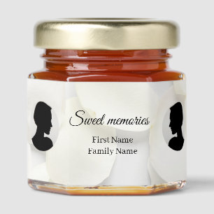 Rose petals white memorial honey jar favor favors