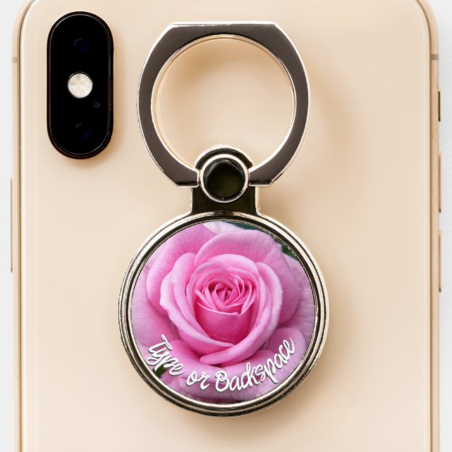 Rose Phone Grip Pink Rose Phone Ring Holder  (Close Up)