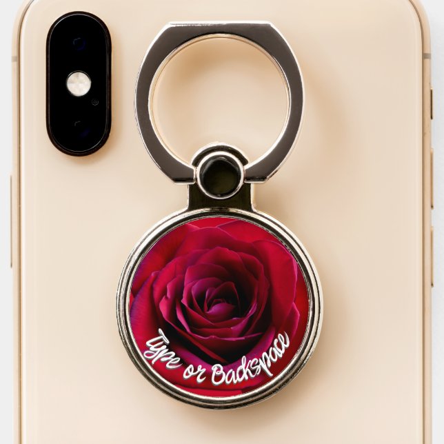 Rose Phone Grip Red Rose Phone Ring Holder  (Close Up)