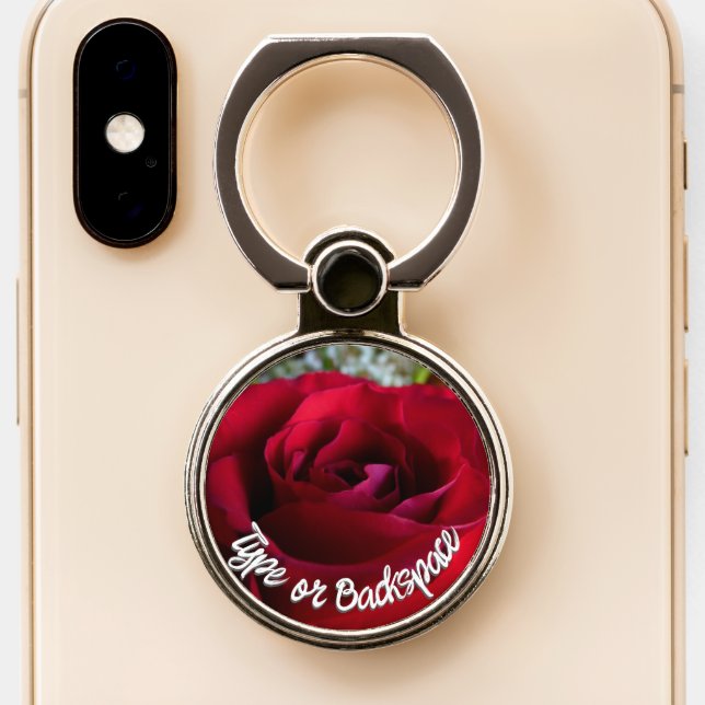 Rose Phone Grip Red Rose Phone Ring Holder  (Close Up)