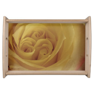 Rose Photo Beautiful Large Light Yellow Flower Serving Tray