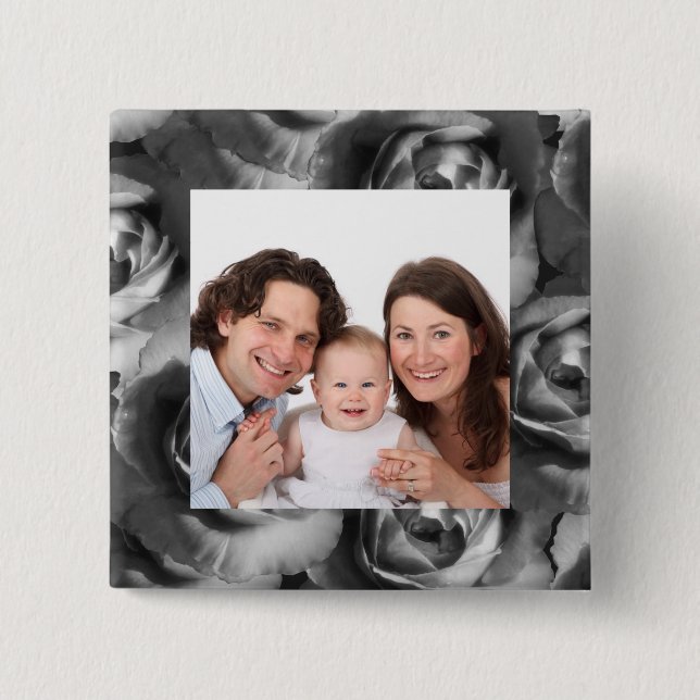 Rose/ Photo Pinback Button (Front)