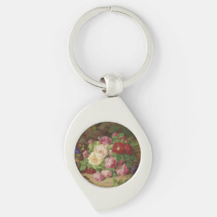 Rose Piece at the Forest Floor with Butterflies Keychain