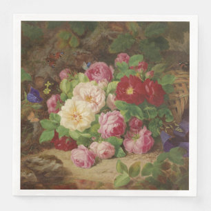 Rose Piece at the Forest Floor with Butterflies Paper Dinner Napkins