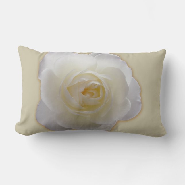 Rose Pillow Personalized White Rose Pillow Decor (Front)