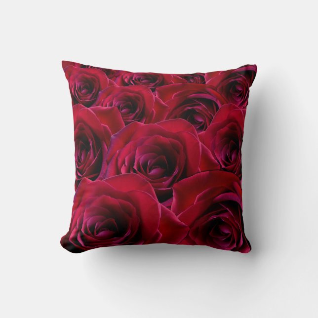 Rose Pillows Red Rose Pillows Flower Decor (Front)