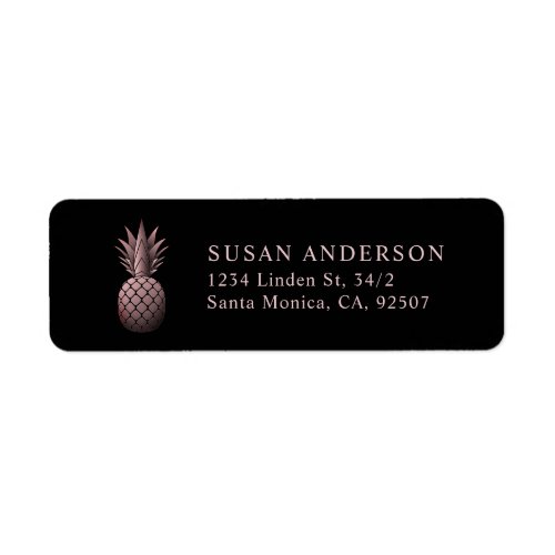 Rose Pineapple Return Address Label