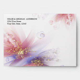 Rose Pink Abstract Floral Envelope
