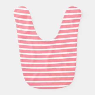 Rose Pink and White Stripe Pattern Bib