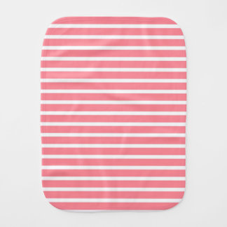 Rose Pink and White Stripes Burp Cloth