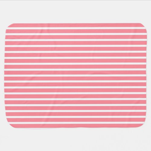Rose Pink and White Stripes Swaddle Blanket