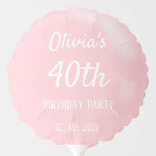 Rose Pink Any Age Custom Birthday Party Balloon